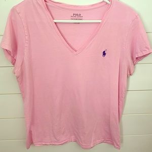 Pink Polo by Ralph Lauren V Neck T-Shirt